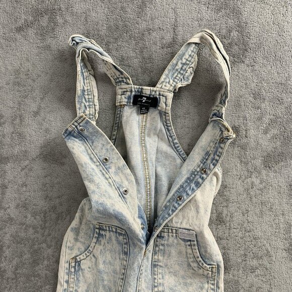7 For All Mankind Overalls Girls Size 4T Short Blue Acid Wash Denim Casual - Picture 6 of 13